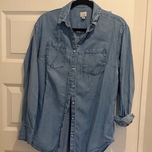 a new day Light Blue Denim Button-Down Shirt